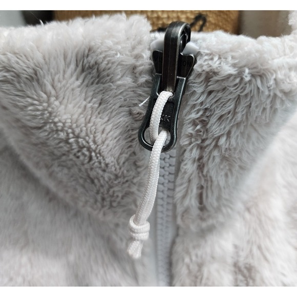 The North‎ Face Fuzzy Fleece Jacket Womens M Beige Zip Up Casual Outerwear - Picture 3 of 8